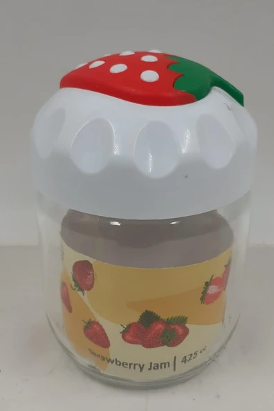 Çilek Desenli Kavanoz 1 Adet 425 Cc Royaleks-CK425 - 1
