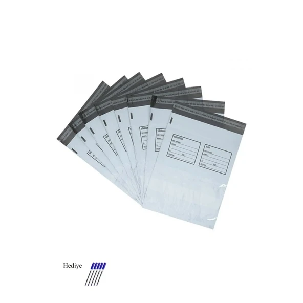 Büyük Boy Cepli Kargo Poşeti 35x45+5 cm - 200 Adet (40+40=80 Mikron) ürün görseli