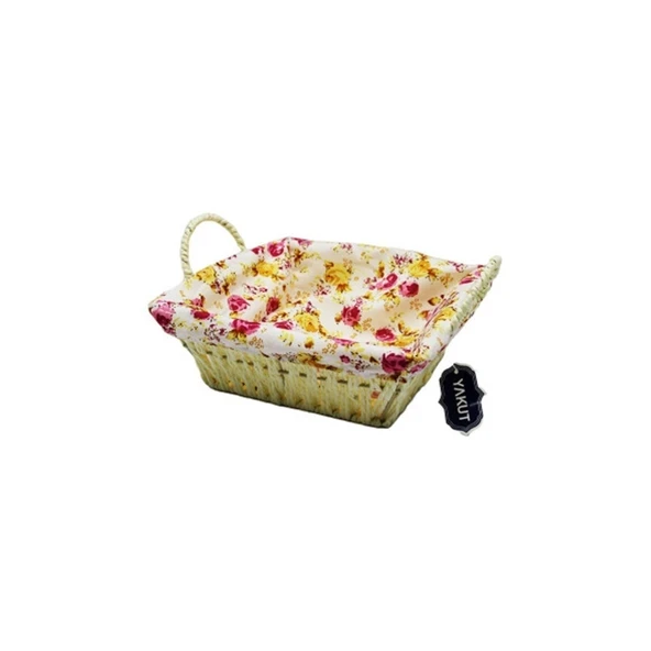 Hasırlı Bezli Ekmek Sepeti Kare Renkli Royaleks-8823 ürün görseli 1