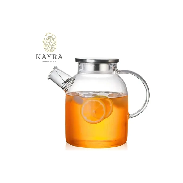 Çelik Kapaklı Borosilikat Cam Demlik 1500ML Royaleks-CM-2003 - Resim 2