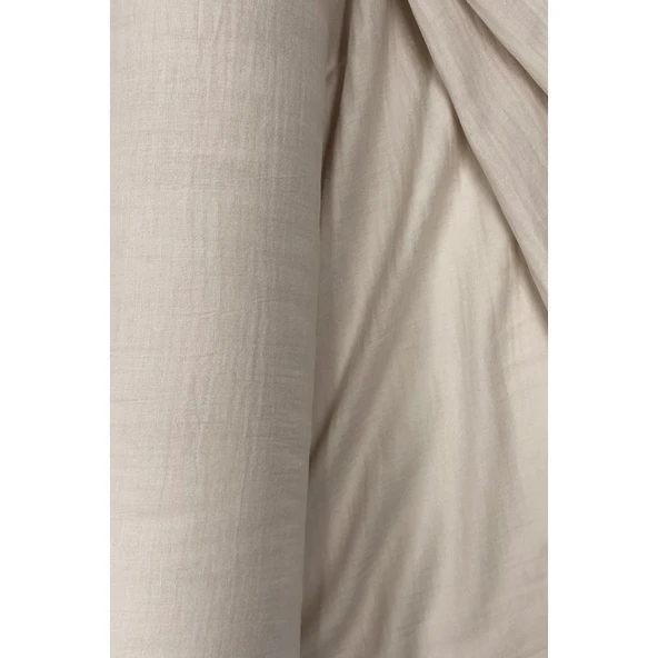 Çok Amaçlı Müslin Pamuklu Bebek Örtü ve Battaniye Kumaşı Müslin Bez Açık Pudra 33 - Resim 2