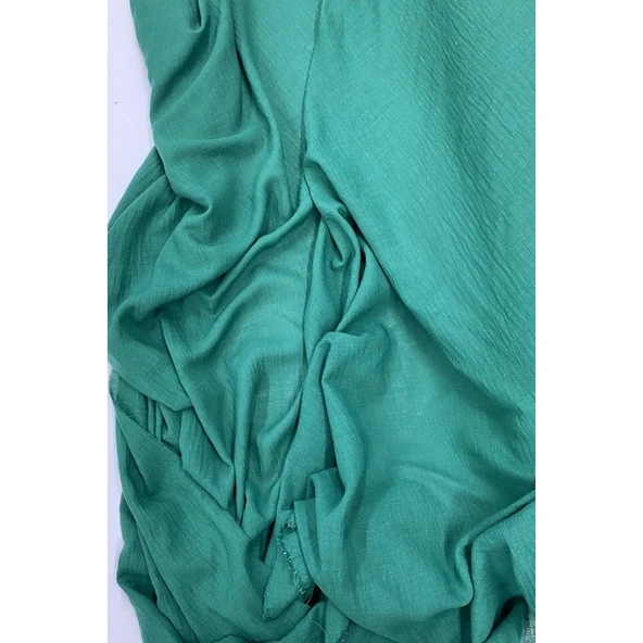 Keten Kumaş - Organik Kumaş - Perde Kumaşı - Ince Keten - Kıyafet Için Kumaş Örtü Koyu Yeşil ürün görseli