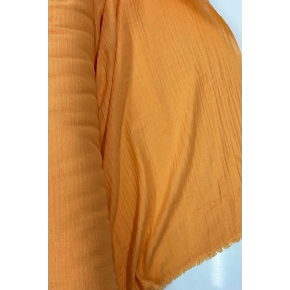 Çok Amaçlı Müslin Pamuklu Bebek Örtü ve Battaniye Kumaşı Müslin Bez Turuncu 7 ürün görseli