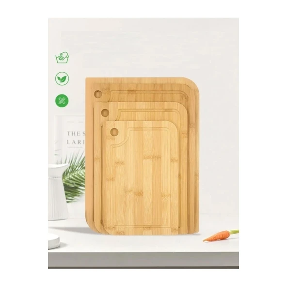 Rossel Premium 3'lü Bambu Kesim Panosu ürün görseli 1