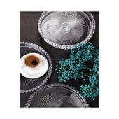 Boncuklu Sunum Tepsisi, Şeffaf Tepsi, Çay Tepsisi, Sunumluk 23 Cm - Resim 2