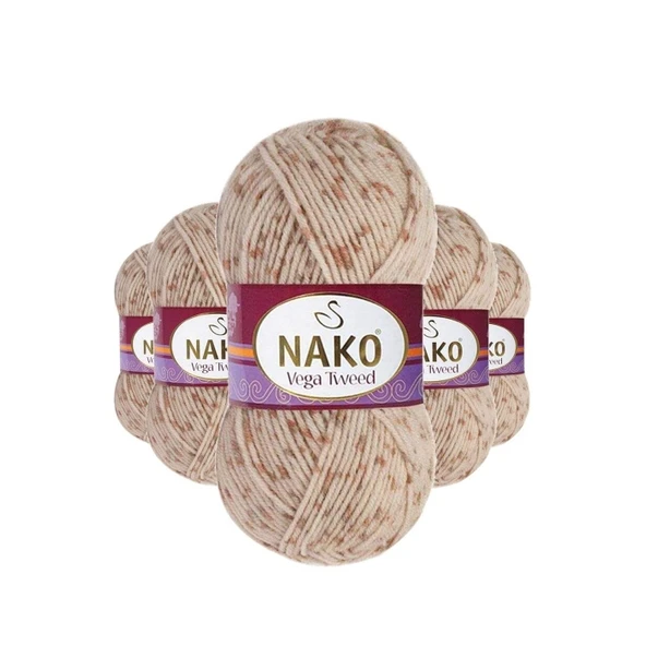 5 Adet Vega Tweed Premium Akrilik El Örgü İpi Yünü No: 35032 ürün görseli