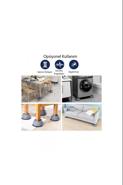 Gürültü Engelleyici Ve Kaymaz Titreşim Önleyici Kauçuk Ayak Pedleri Çamaşır Makinesi Stoper A1 - 3