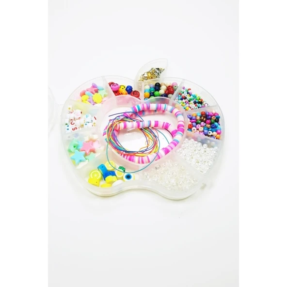 Hobi Takı Tasarım Seti Boncuk Harf Gülen Surat Temalı Klipsli Full Set - Resim 2