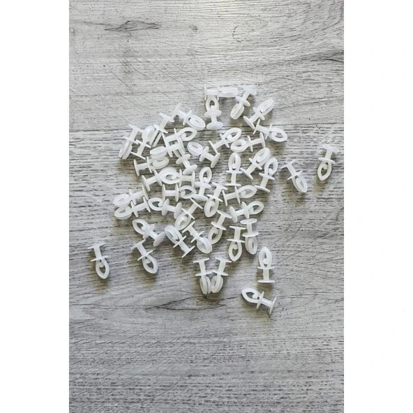 Geçmeli Sistem 75 adet Tül ve Perde Düğmesi Sağlam Korniş Halkası ürün görseli 1