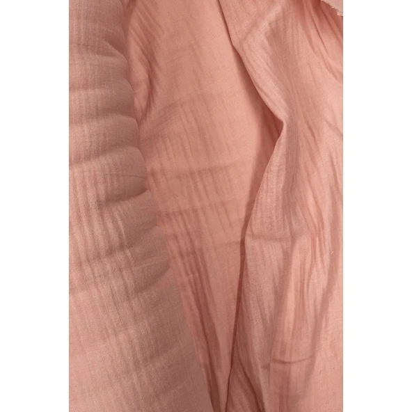 Çok Amaçlı Müslin Pamuklu Bebek Örtü ve Battaniye Kumaşı Müslin Bez Pudra 30K - Resim 2