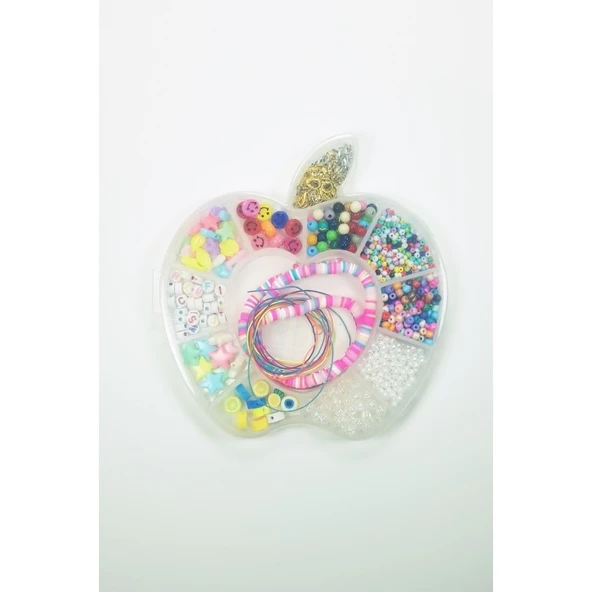 Hobi Takı Tasarım Seti Boncuk Harf Gülen Surat Temalı Klipsli Full Set - Resim 3