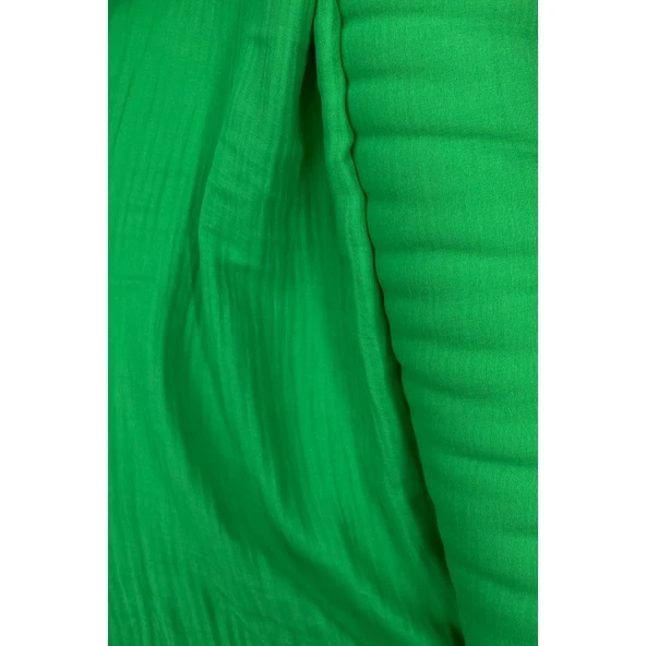 Çok Amaçlı Müslin Pamuklu Bebek Örtü ve Battaniye Kumaşı Müslin Bez Zümrüt Yeşili 41 - Resim 2