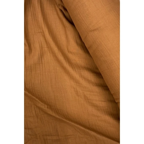 Çok Amaçlı Müslin Pamuklu Bebek Örtü ve Battaniye Kumaşı Müslin Bez Kahve 44 - 2