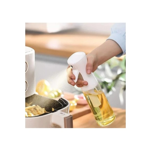 Zeytinyağı Limon Cam Sprey Şişesi Cam Yağ Püskürtücü Yağdanlık Airfryer Tasarruf 200 ml ürün görseli