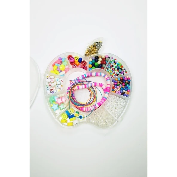 Hobi Takı Tasarım Seti Boncuk Harf Gülen Surat Temalı Klipsli Full Set ürün görseli