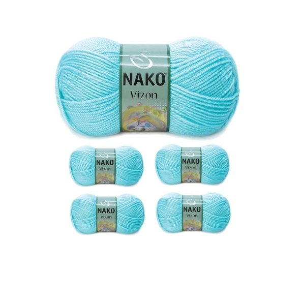 5 Adet Vizon Premium Akrilik El Örgü İpi Yünü Renk No:10535 Açık Turkuaz ürün görseli