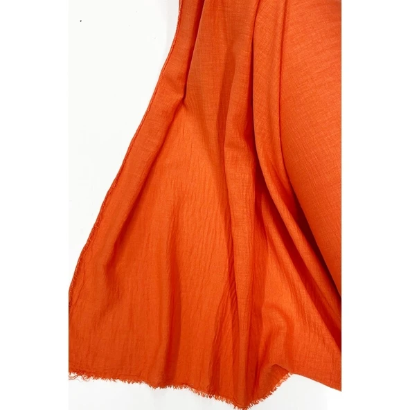 Keten Kumaş - Organik Kumaş - Perde Kumaşı - Ince Keten - Kıyafet Için Kumaş Örtü Turuncu 7 ürün görseli