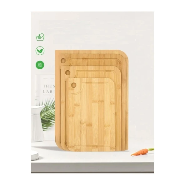 Rossel Premium 3'lü Bambu Kesim Panosu ürün görseli