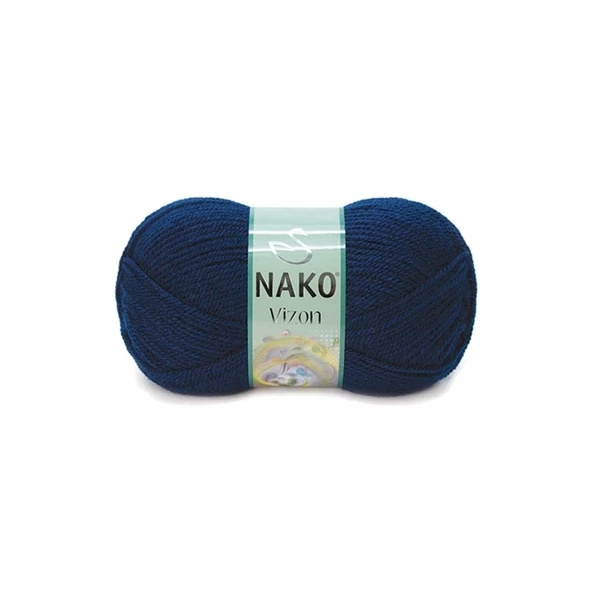 5 Adet Vizon Premium Akrilik El Örgü İpi Yünü Renk No:148 Lacivert - Resim 2