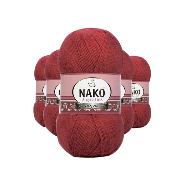 5 Adet Angora Lüks El Örgü İpi Bordo 6679 ürün görseli