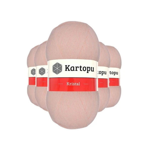 5 Adet Kristal Çift Katlı El Örgü Lif İpi Somon K223 ürün görseli