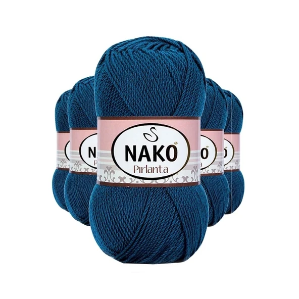 5 Adet Pırlanta Amigurumi El Örgü İpi Yünü Petrol Mavi 10328 ürün görseli