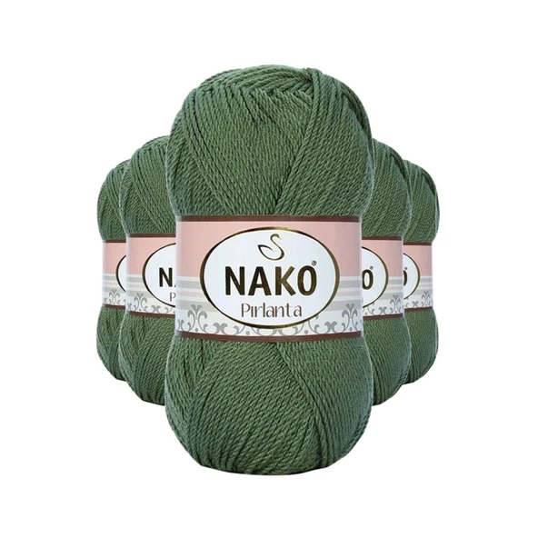 5 Adet Pırlanta Amigurumi El Örgü İpi Yünü Haki Yeşil 11253 ürün görseli