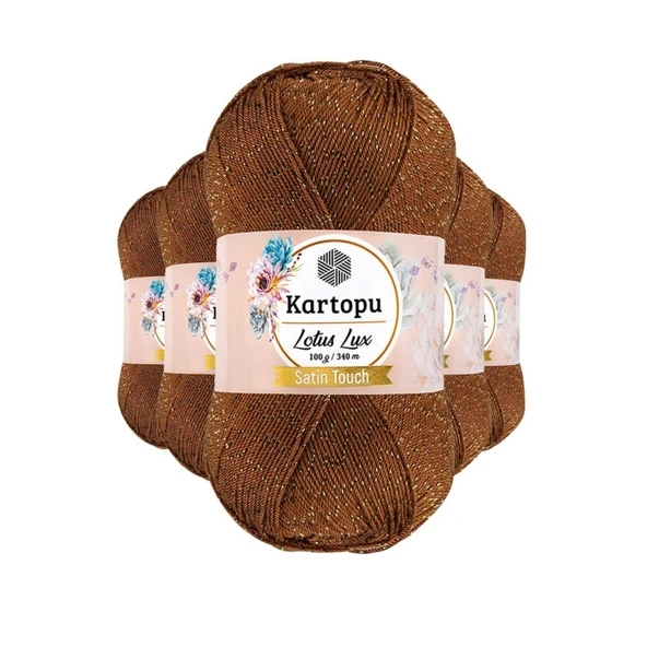 5 Adet Lotus Lux Bikini Büstiyer Bluz Simli Örgü İpi K840 Koyu Hardal ürün görseli