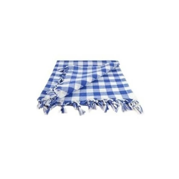 Kareli Saçaklı Mavi Masa/piknik/sofra Örtüsü 165x170 Cm ürün görseli