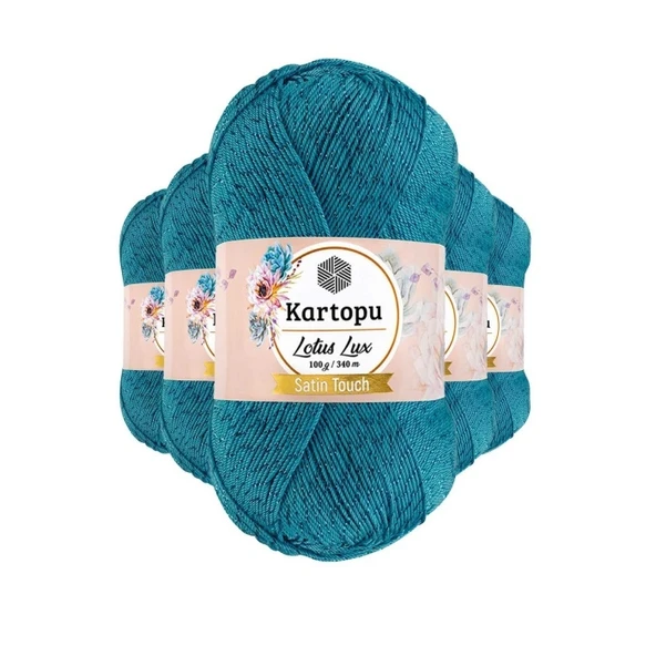 5 Adet Lotus Lux Bikini Büstiyer Bluz Simli Örgü İpi K512 Turquaz ürün görseli