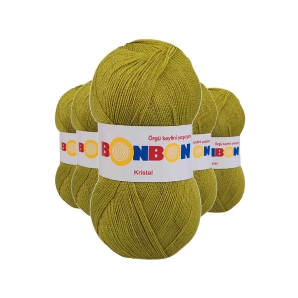 5 Adet Kristal El Örgü Lif İpi Çimen Yeşili 98229 ürün görseli