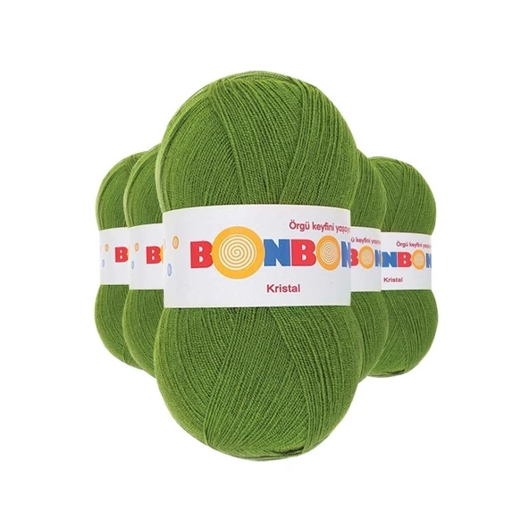 5 Adet Kristal El Örgü Lif İpi Çam Yeşili 98235 ürün görseli