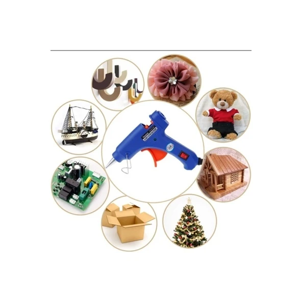 Dhgl Sıcak Silikon Işıklı Tetikli Mum Tutkal Tabancası 20w - Resim 3