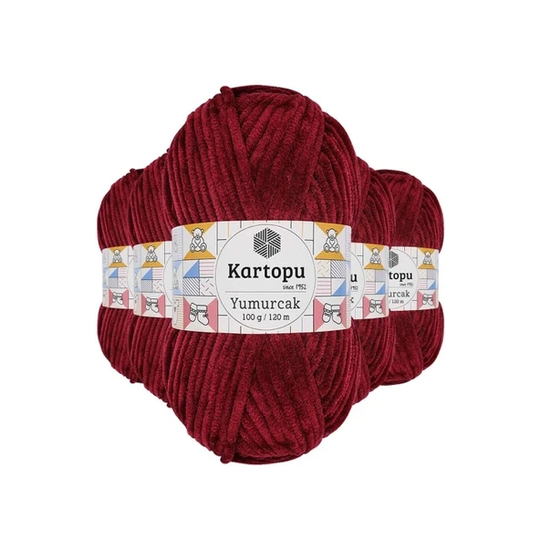 5 Adet Yumurcak Kadife El Örgü İpi Vişne Çürüğü K106 ürün görseli