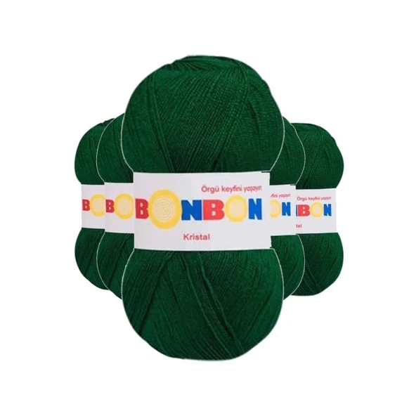 5 Adet Kristal El Örgü Lif İpi Koyu Yeşil 98596 ürün görseli