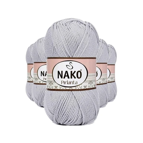 5 Adet Pırlanta Amigurumi El Örgü İpi Yünü Açık Gri 130 ürün görseli