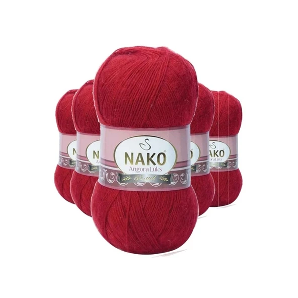 5 Adet Angora Lüks El Örgü İpi Koyu Kırmızı 1175 ürün görseli