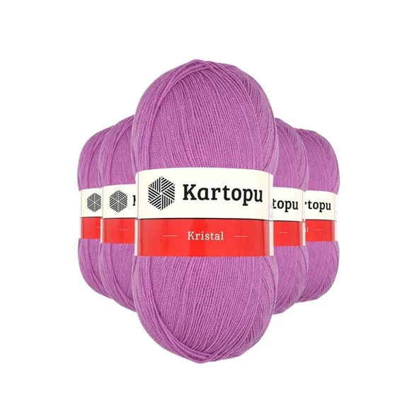 5 Adet Kristal Çift Katlı El Örgü Lif İpi Leylak K805 ürün görseli