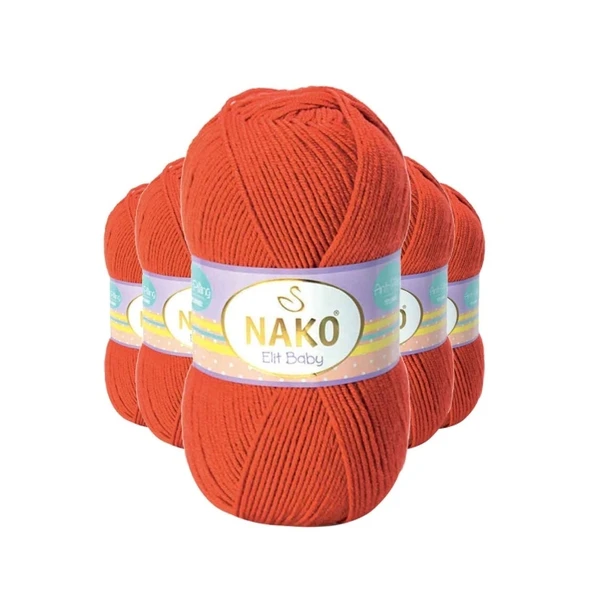 5 Adet Elite Baby El Örgü İpi Tüylenmeyen Bebek Yünü Mercan Taşı 10701 ürün görseli