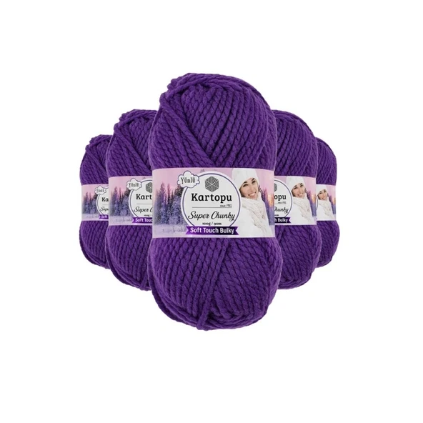 5 Adet Super Chunky Kalın Kışlık El Örgü Ipliği 100 Gr K725 ürün görseli