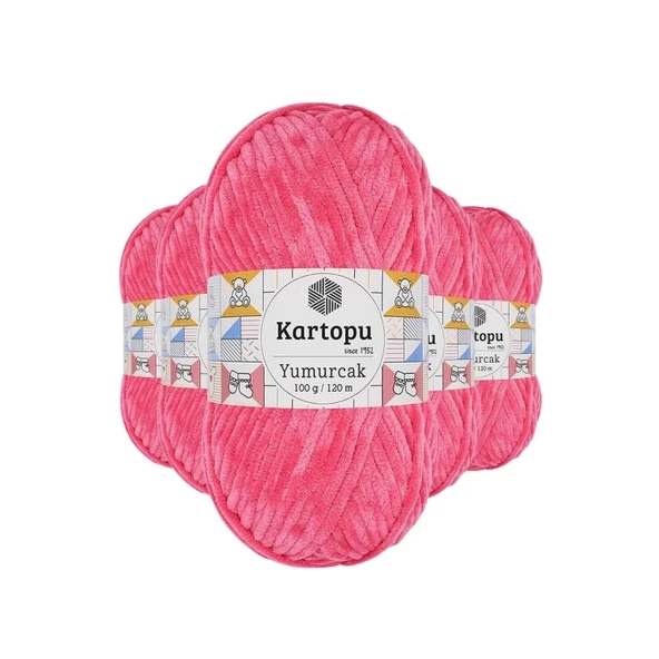 5 Adet Yumurcak Kadife El Örgü İpi Pembe K798 ürün görseli