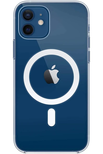 Iphone 12 Kılıf Kamera Lens Korumalı Magsafe Destekli Şeffaf Darbe Emici Sert Kapak - 4