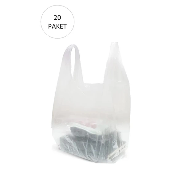 Şeffaf Atlet Poşet Küçük Boy 24x43 cm 20 Paket Takriben 6.000 Adet - Resim 2