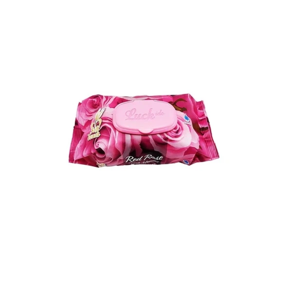 5 Paket Red Rose Islak Havlu Mendil 90 Adet Kapaklı Gül Kokulu - Resim 4