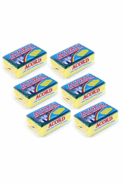 6 adet Jumbo Boy Endüstriyel Çok Amaçlı Bulaşık Süngeri 13x8x4 cm ürün görseli 1