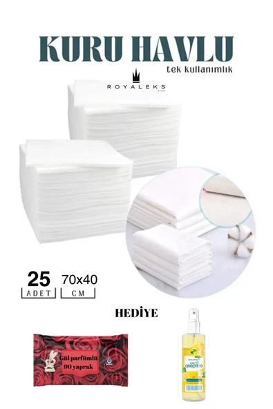 25 Adet Tek Kullanımlık Havlu Hasta Bakım Bebek Bakım Manikür Pedikür Havlusu HEDİYELİ ürün görseli 1