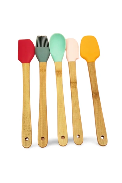 5 parça Silikon Kaşık ve Servis Takımı 20 cm - Resim 2