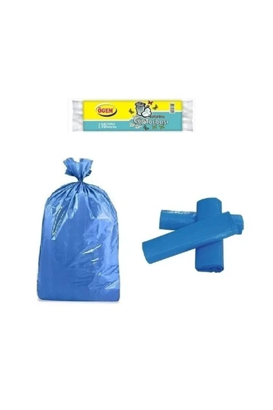 Battal Boy Çöp Torbası 75 x 90 cm 10 Lu Rulo x 1 Paket = 10 Adet (Mavi) ürün görseli 1