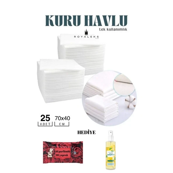 25 Adet Tek Kullanımlık Havlu Hasta Bakım Bebek Bakım Manikür Pedikür Havlusu HEDİYELİ - 5