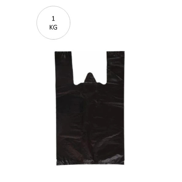 Siyah Atlet Poşet Büyük Boy 32x57 cm Takriben 72 Adet 1 Kg - 2